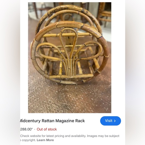 Midcentury Rattan Bamboo Magazine Rack - Picture 15 of 16